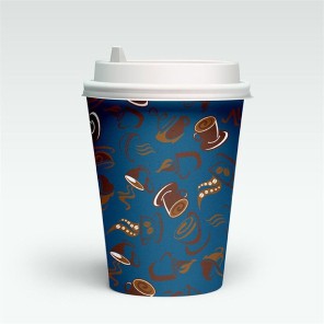 Kertakäyttöinen painettu paperikahvikuppi